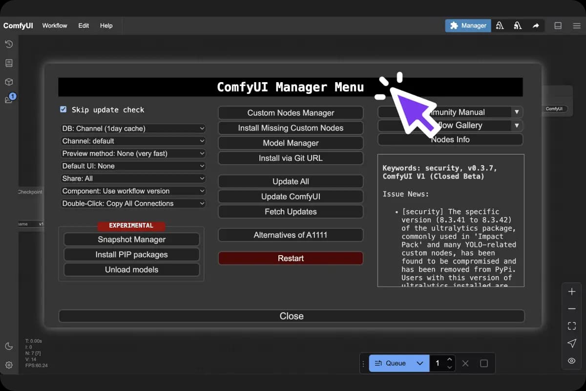 Installez les Nœuds avec ComfyUI Manager Libre