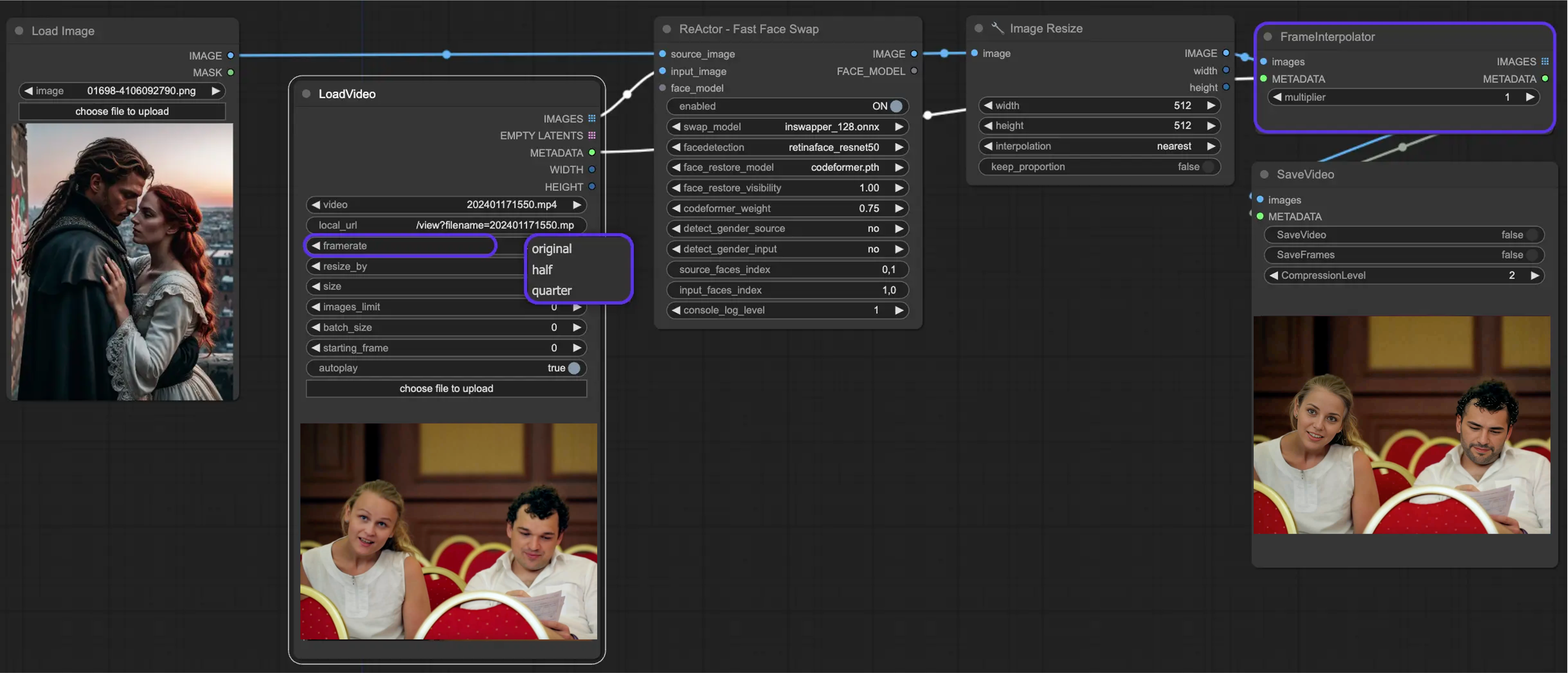 Het verkleinen van video's of animaties met de Resize-functie in ComfyUI